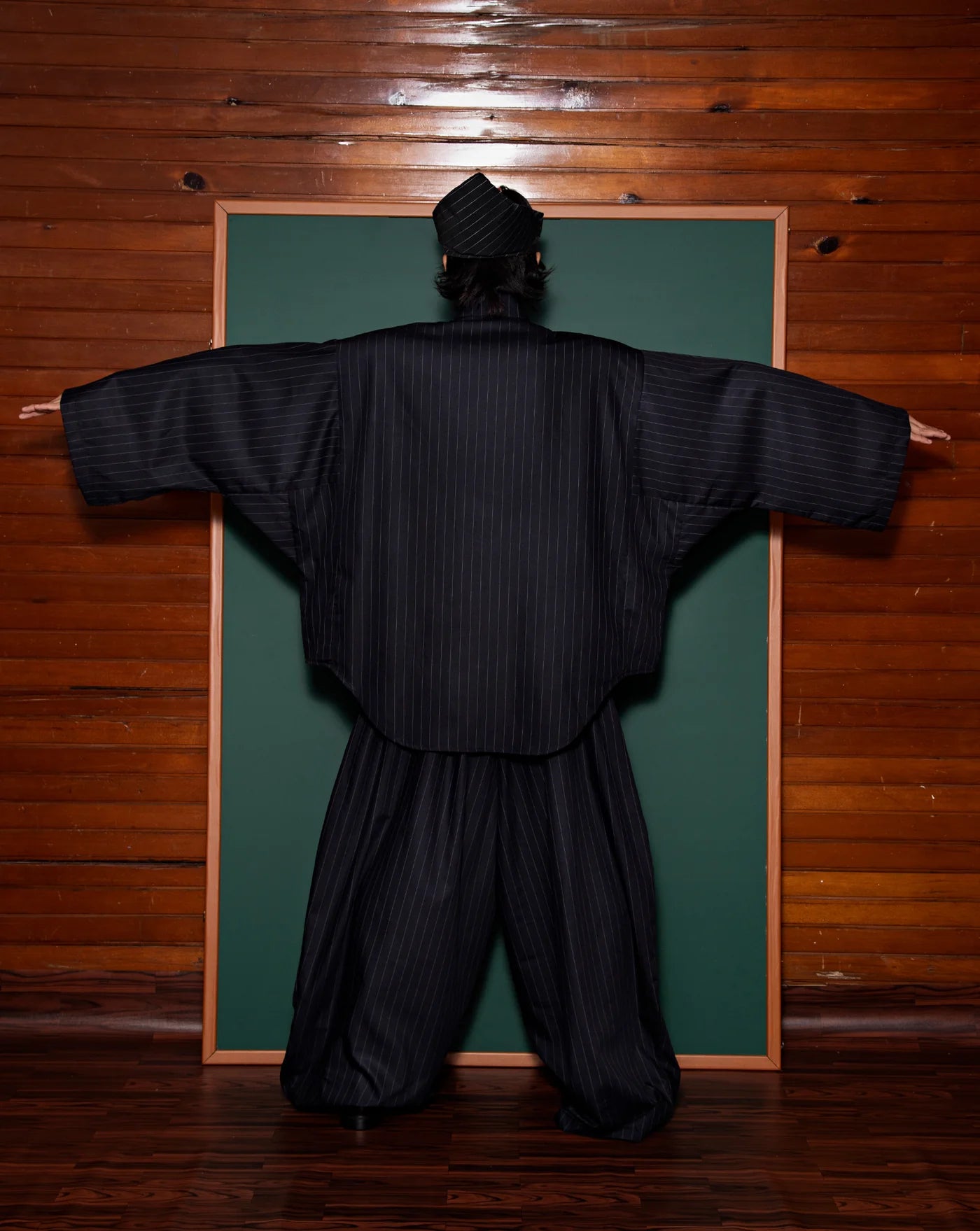 Baju Melayu Oversaiz Cekak Musang (Navy Pinstripes) - BEV C multi label store