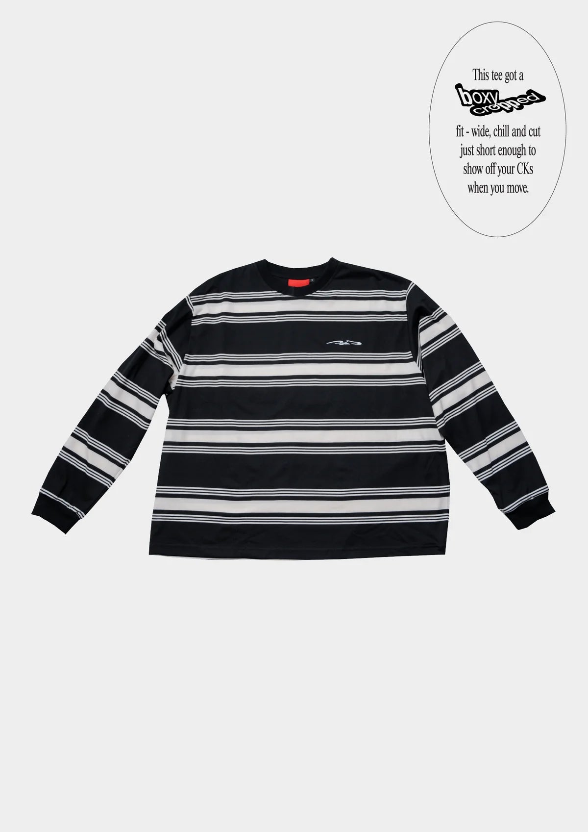 LOGO STRIPE CROPPED L/S TEE IN BLACK - BEV C multi label store