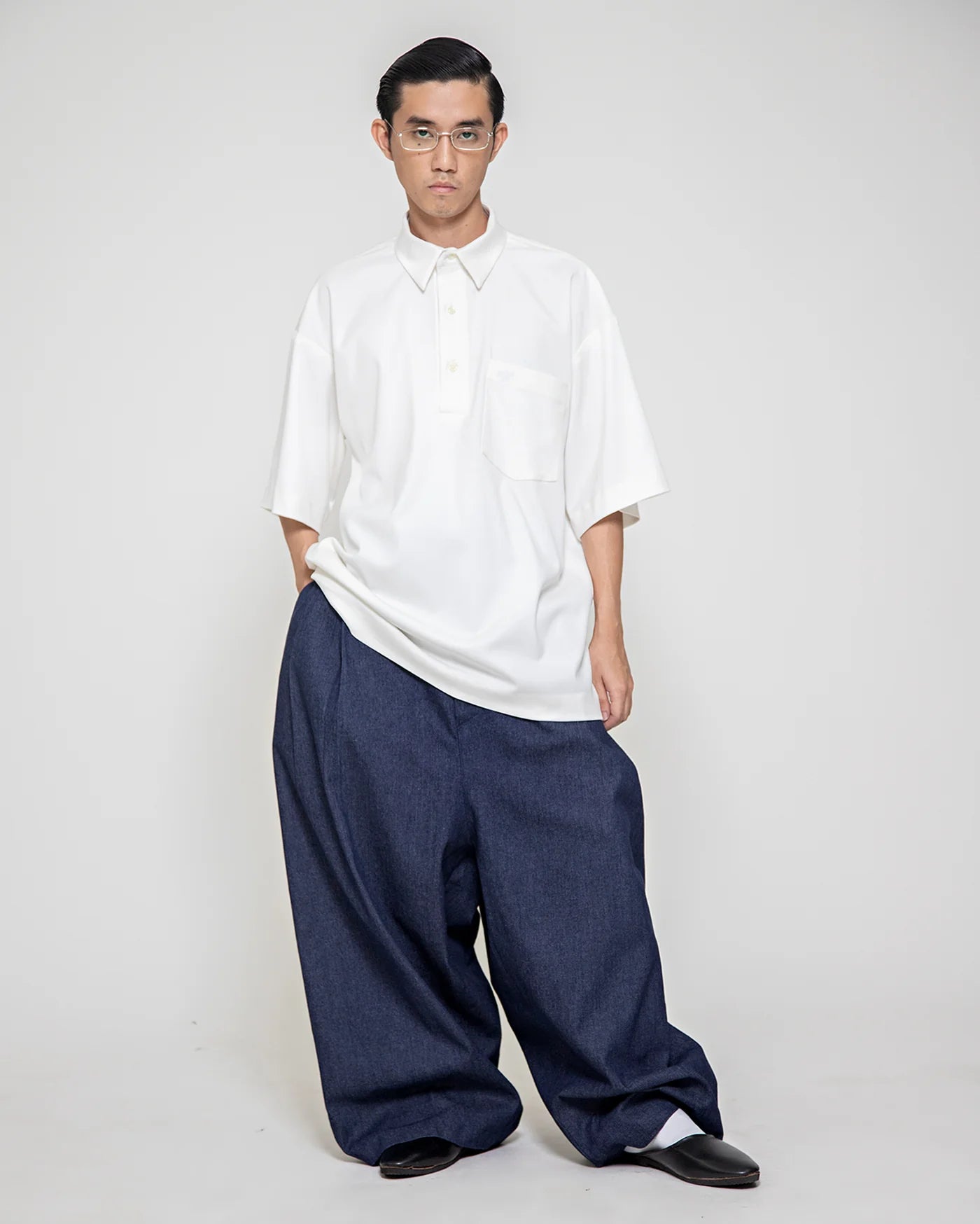 Polo Denim ( White ) - BEV C multi label store