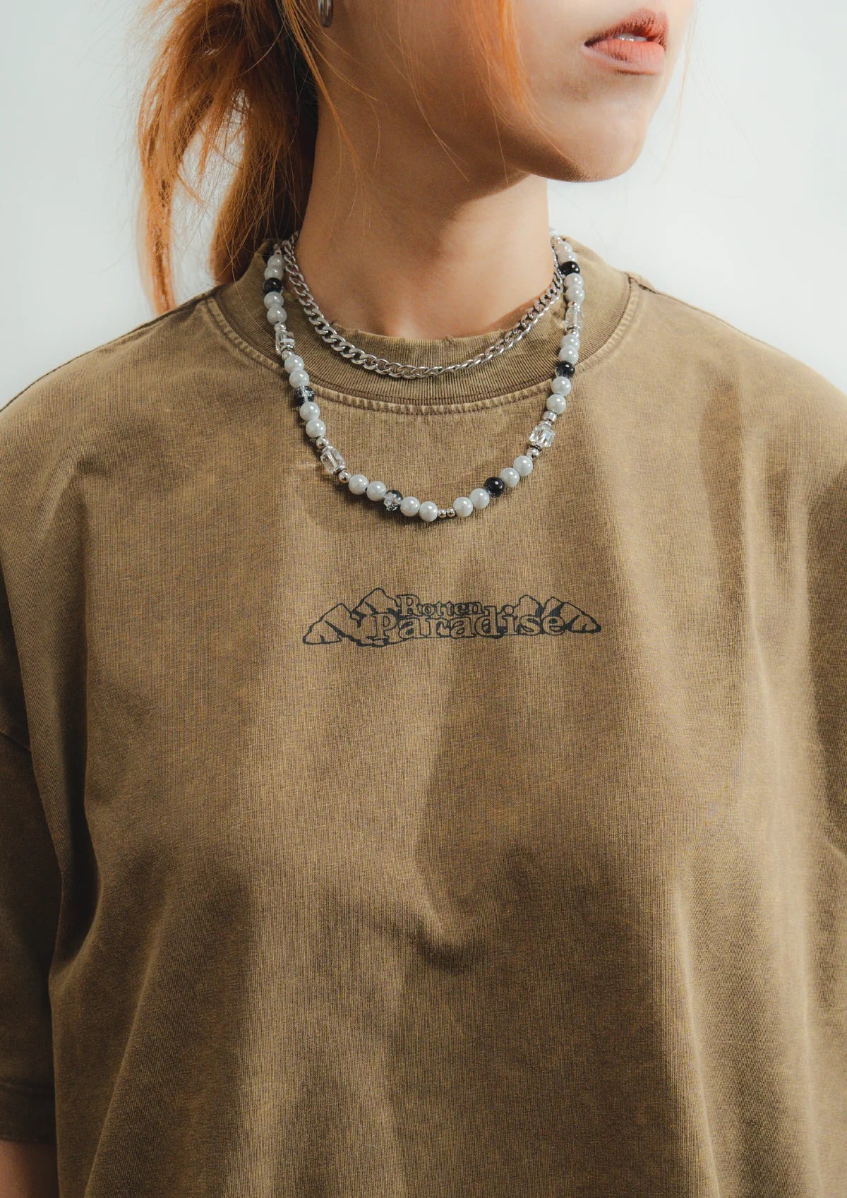 MOUNTAIN TEE WASHED IN BROWN - BEV C multi label store