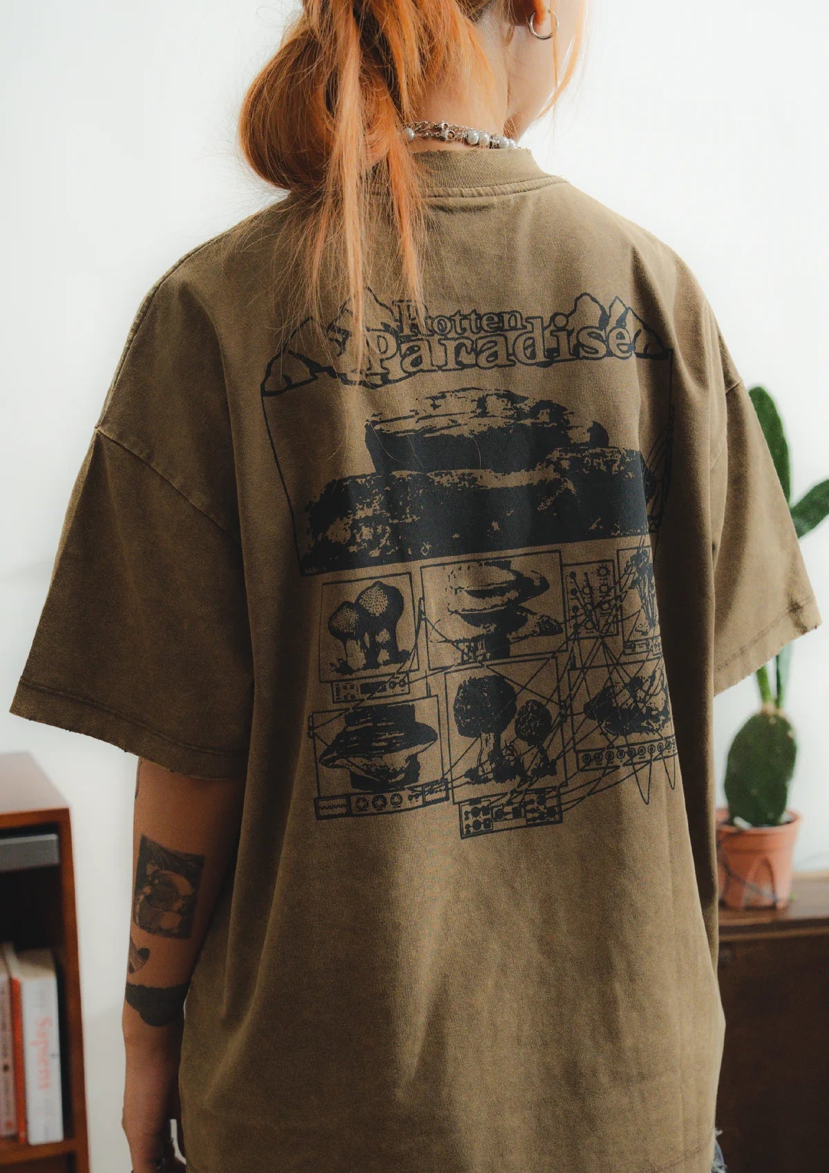MOUNTAIN TEE WASHED IN BROWN - BEV C multi label store