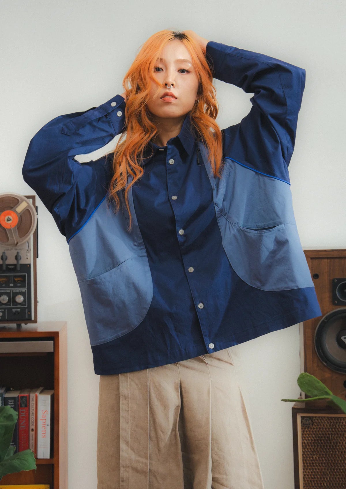 SPEAKER L/S SHIRT IN BLUE - BEV C multi label store