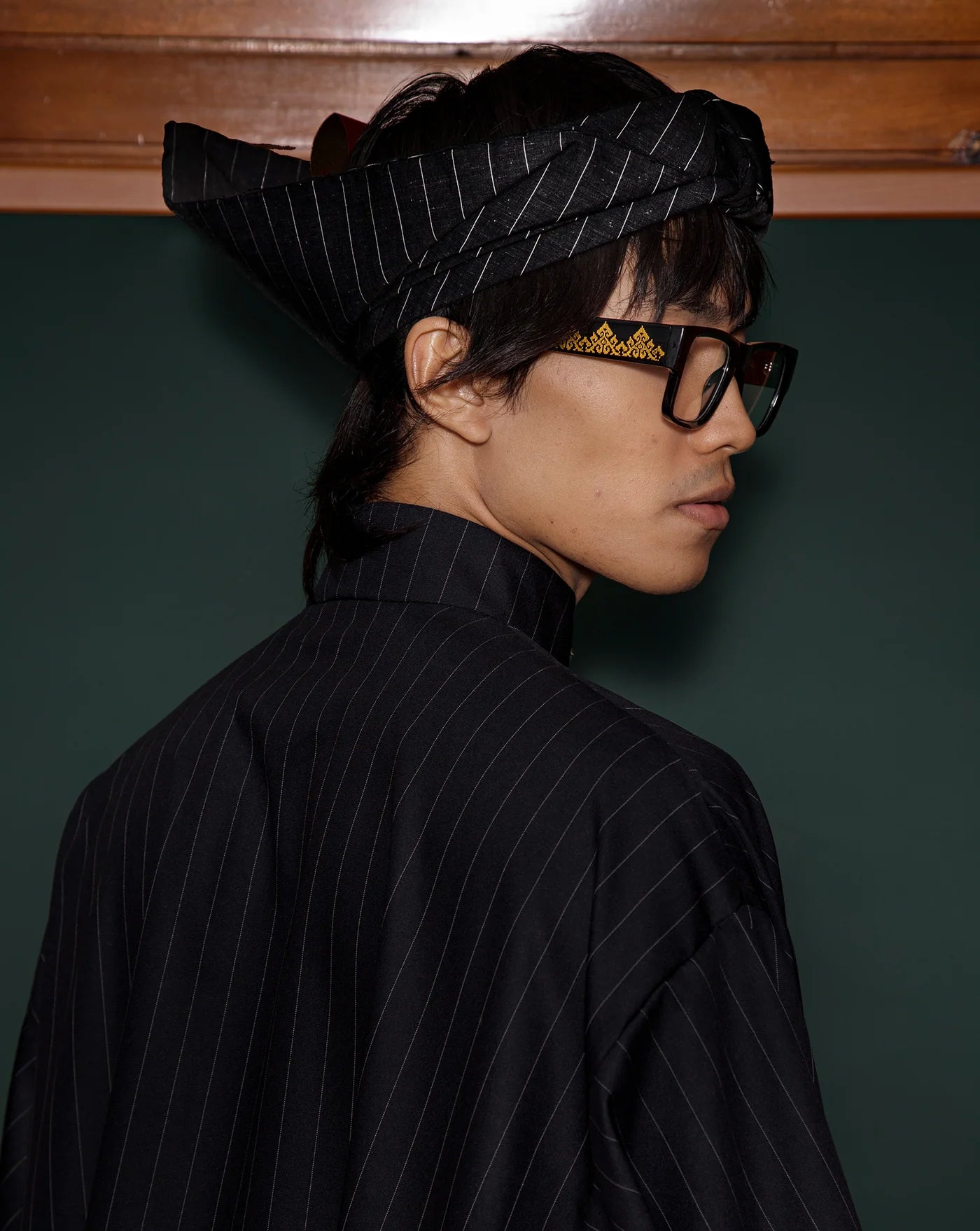 Baju Melayu Oversaiz Cekak Musang (Navy Pinstripes) - BEV C multi label store