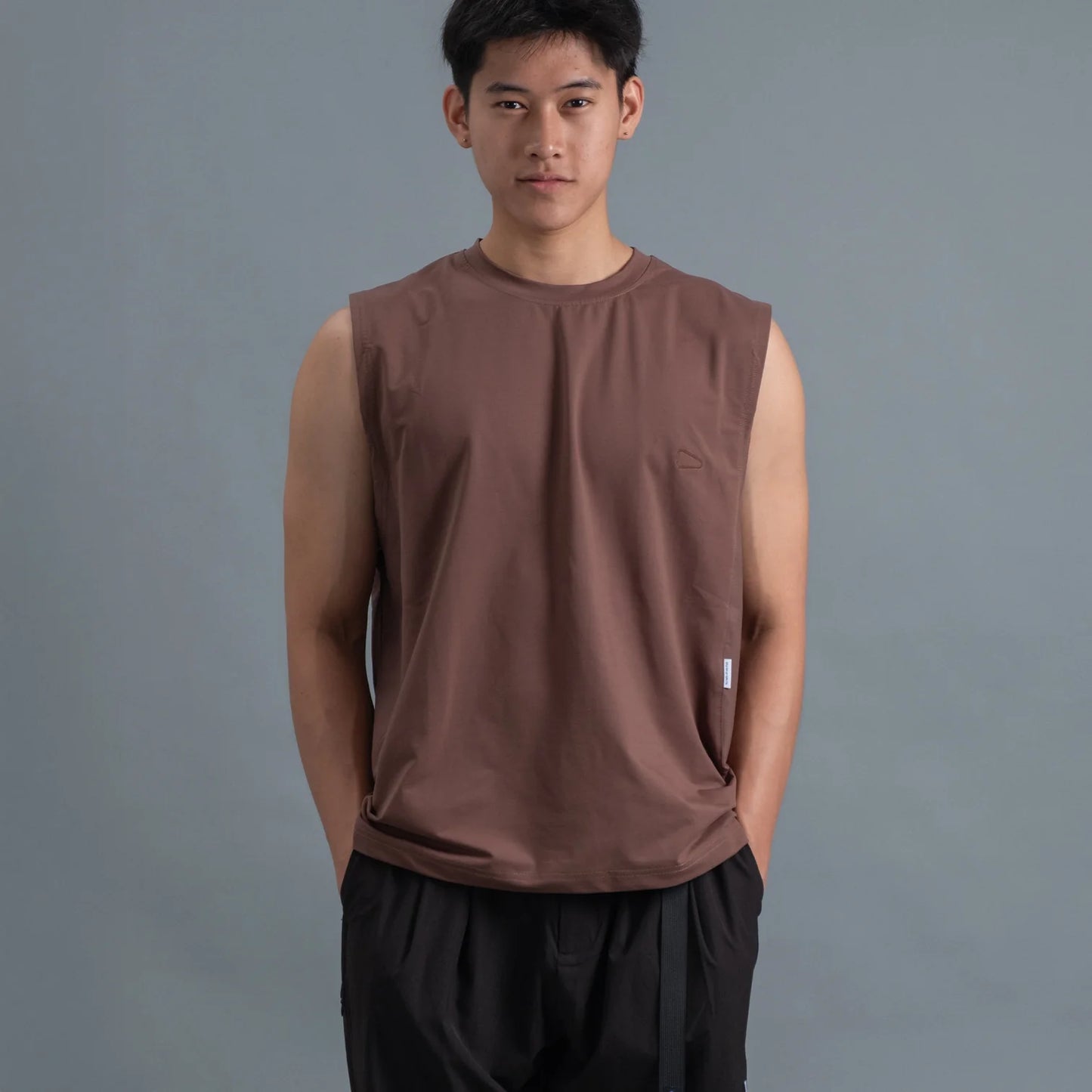 Sleeveless 2-Tone / Cotton – Maroon - BEV C multi label store