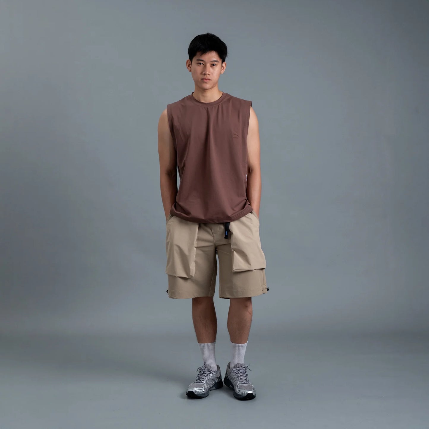 Sleeveless 2-Tone / Cotton – Maroon - BEV C multi label store