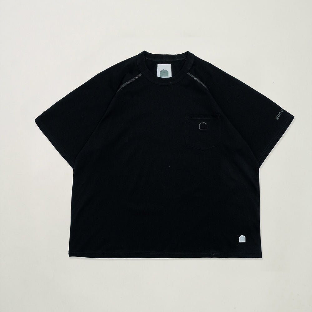 SORONA POCKET TEE - BLACK/Brown Line - BEV C multi label store