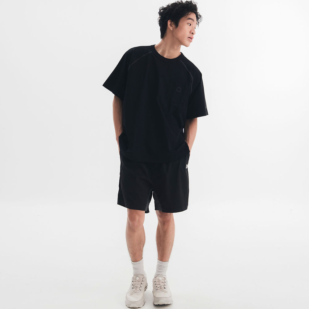 SORONA POCKET TEE - BLACK/Brown Line - BEV C multi label store