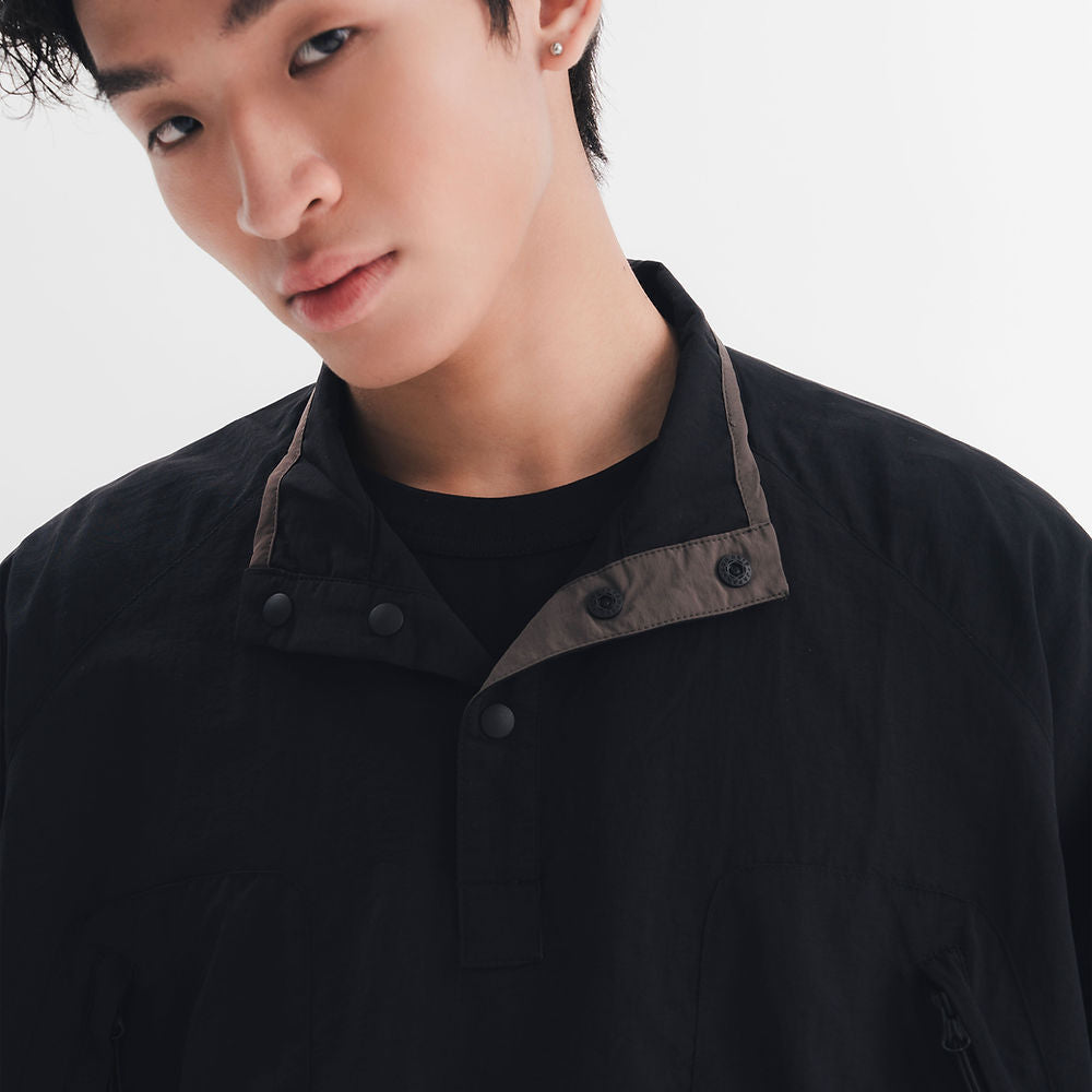 Half Snap Pullover Shirt (Noir) - BEV C multi label store