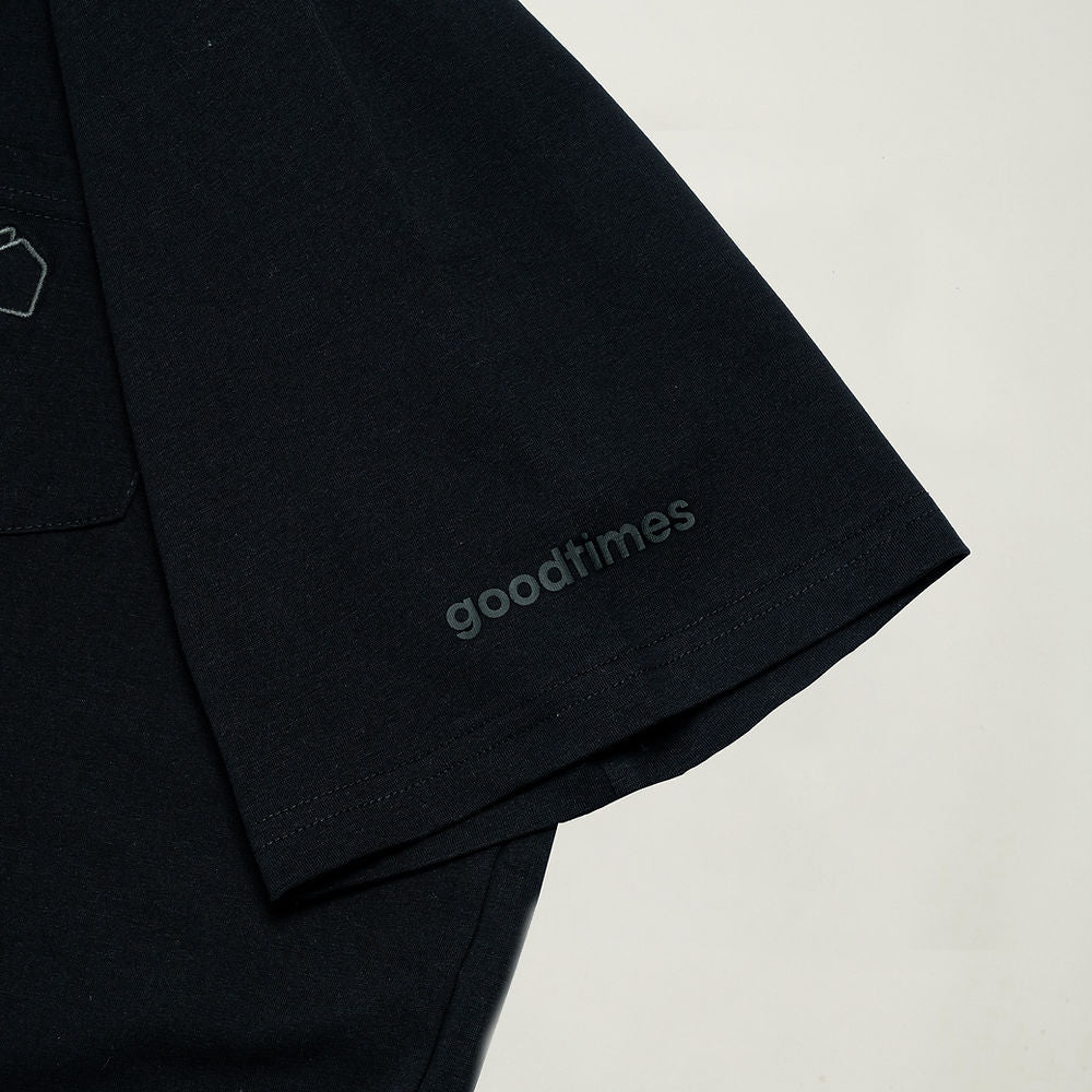 SORONA POCKET TEE - BLACK/Brown Line - BEV C multi label store