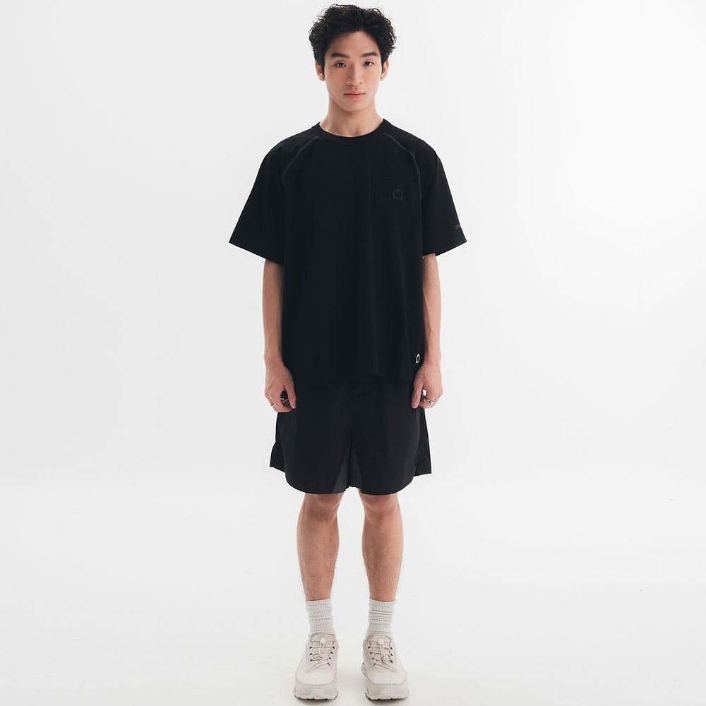 SORONA POCKET TEE - BLACK/Brown Line - BEV C multi label store