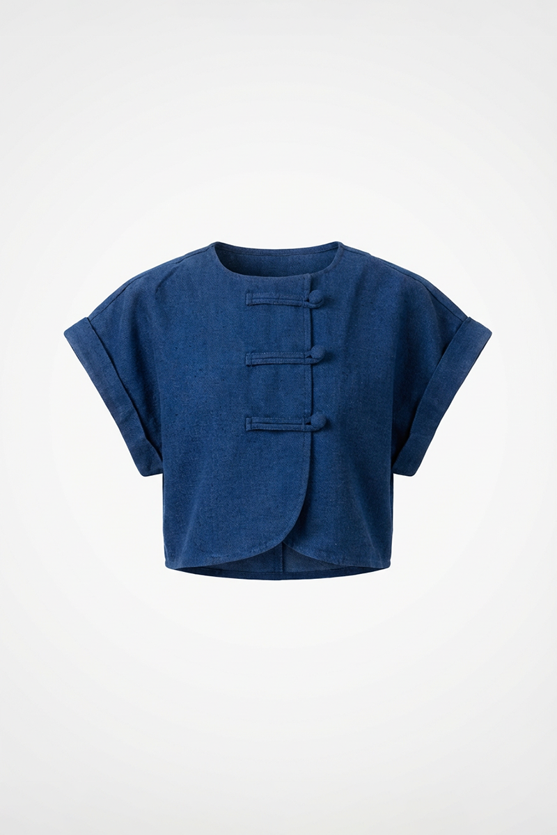Eclipse Denim Crop Top - Blue - BEV C multi label store