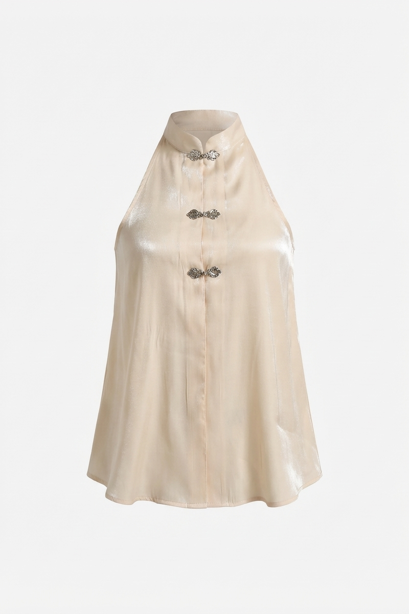 Halter Luna Top - Champagne - BEV C multi label store