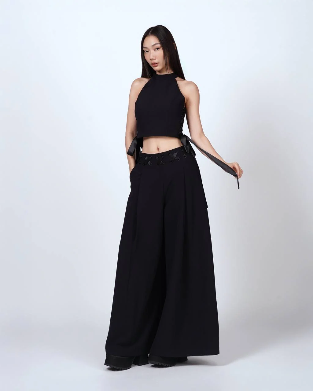 LACE-UP TROUSERS