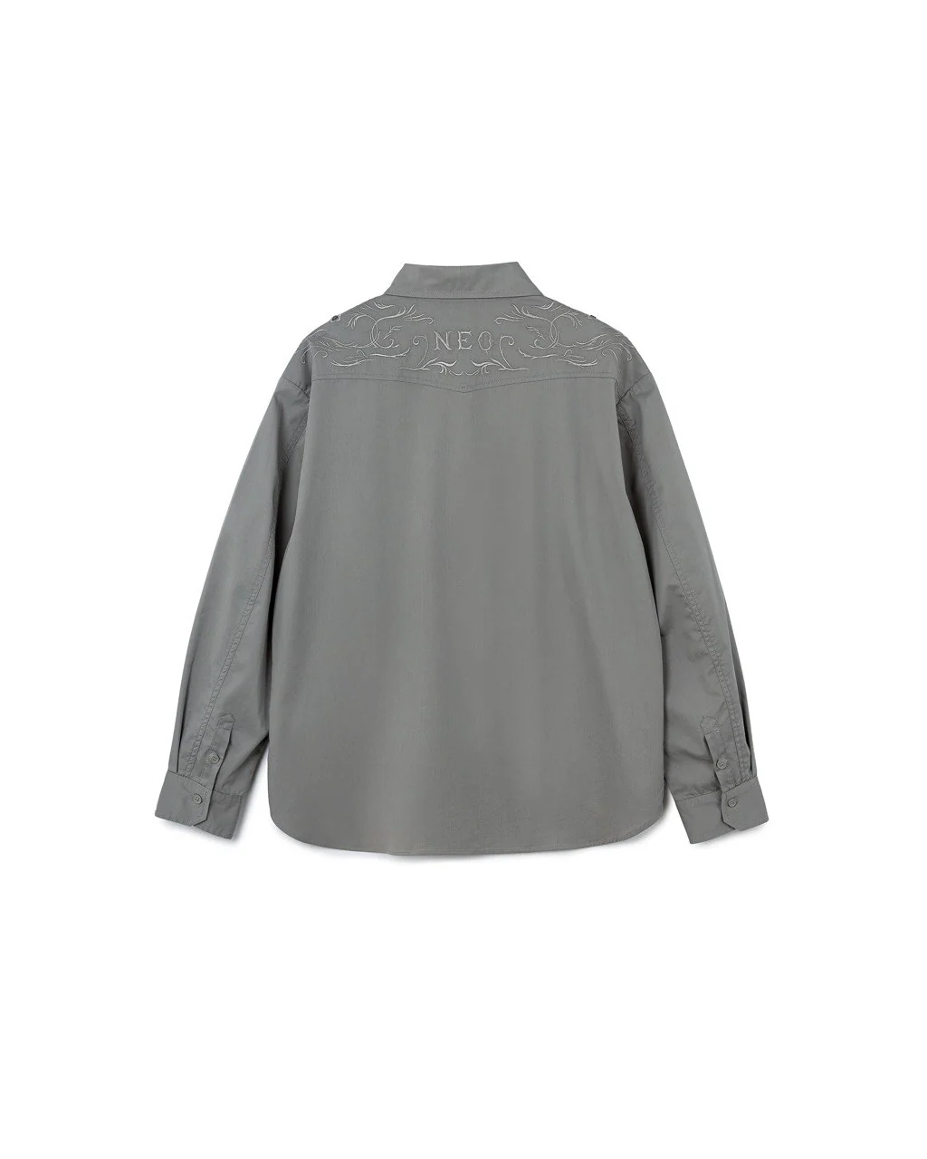 N E O VOL.2_CH.2 EMBROIDERED SHIRT - GREY - BEV C multi label store