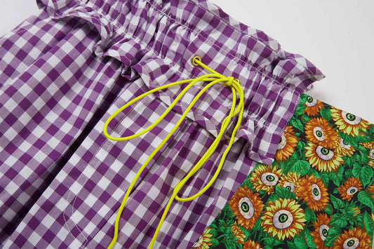 Eye Of The Beholder Skirt (Purple Checks) - BEV C multi label store
