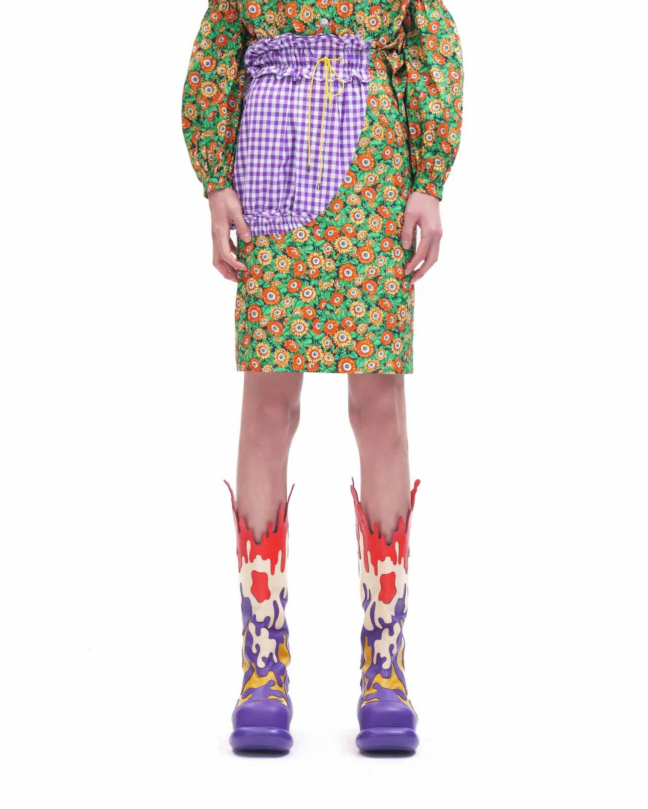 Eye Of The Beholder Skirt (Purple Checks) - BEV C multi label store