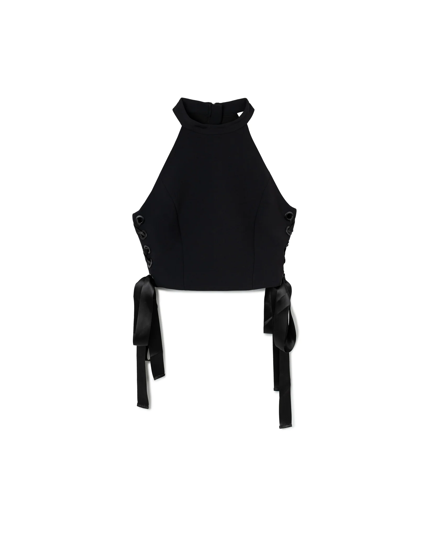 LACE-UP HALTER TOP - BLACK - BEV C multi label store