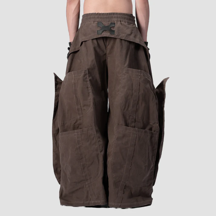 DOUBLE LAYER PANTS - BROWN - BEV C multi label store