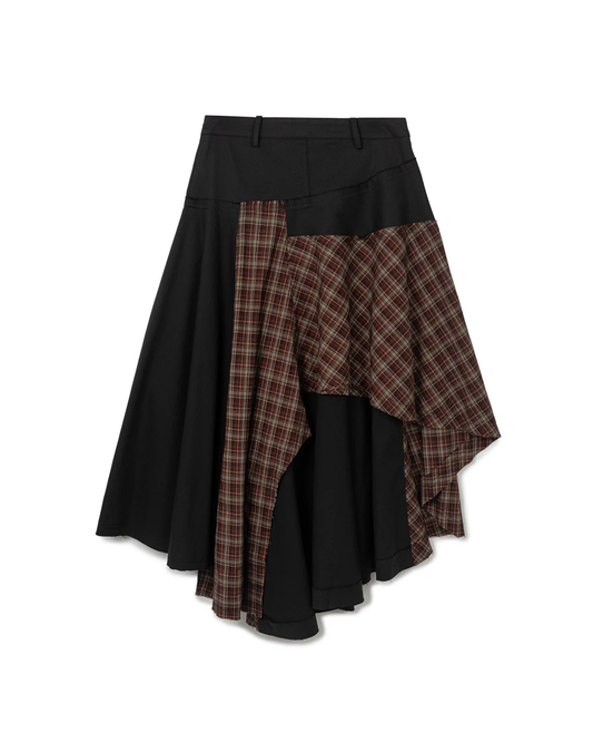 N E O VOL.2_CH.2 PATCHWORK SKIRT - BLACK - BEV C multi label store