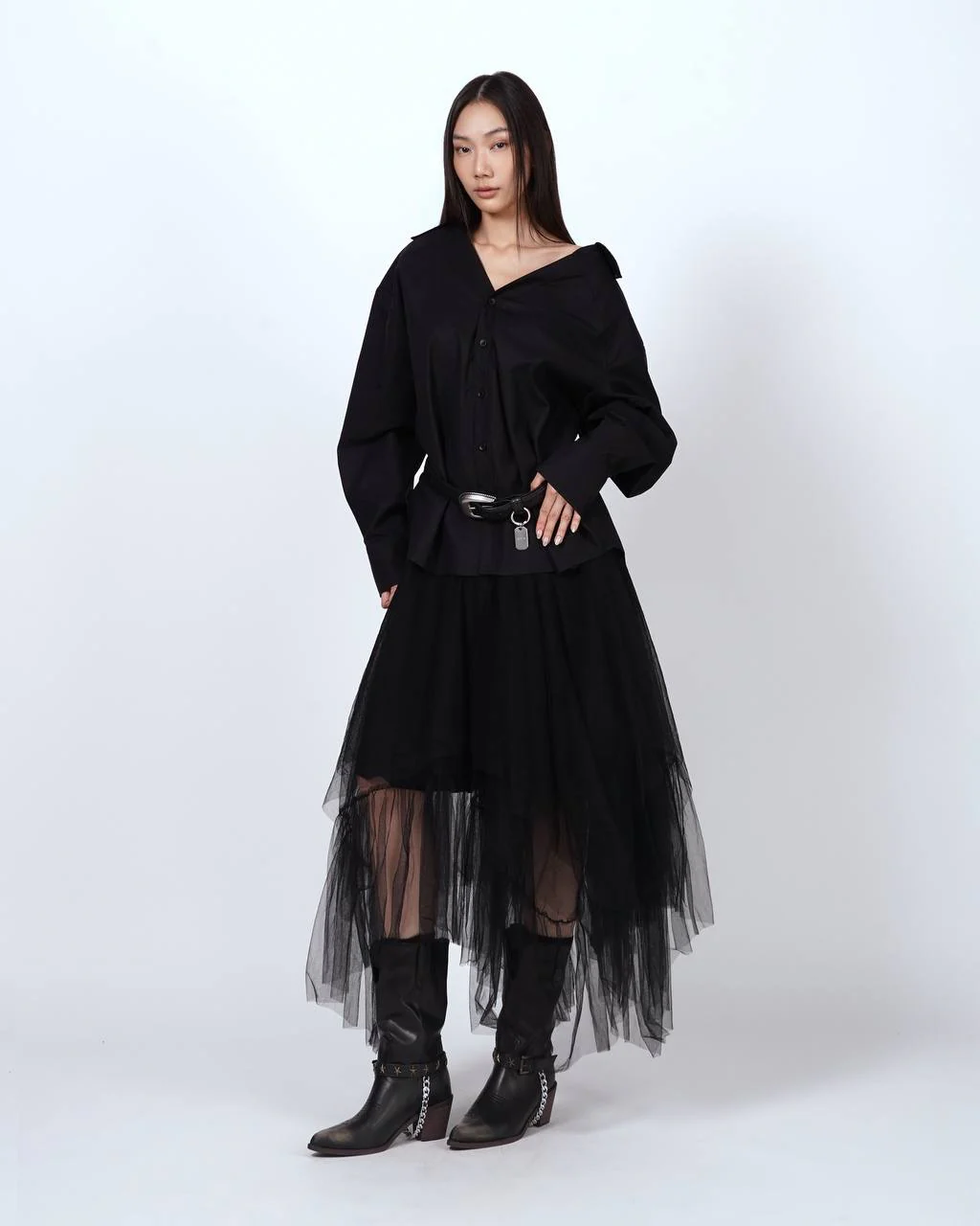 N E O VOL.2_CH.2 BACKDROP SHIRT - BLACK