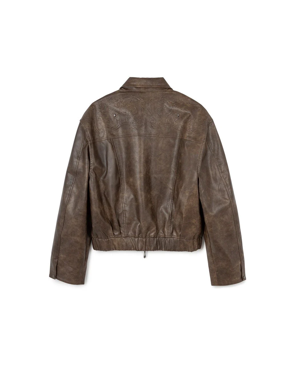 N E O VOL.2_CH.2 OMERTA LEATHER JACKET - BROWN - BEV C multi label store