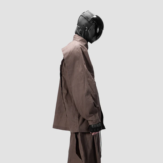 BACK PLEATED SHIRT - BROWN - BEV C multi label store