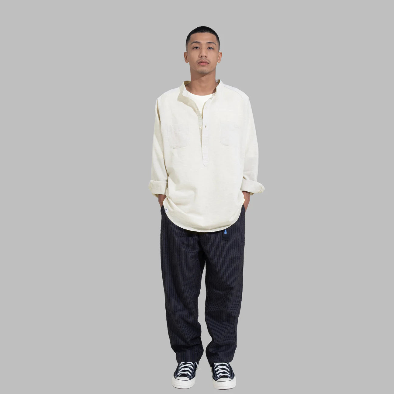 Popover Shirt / Cotton Linen - Beige - BEV C multi label store