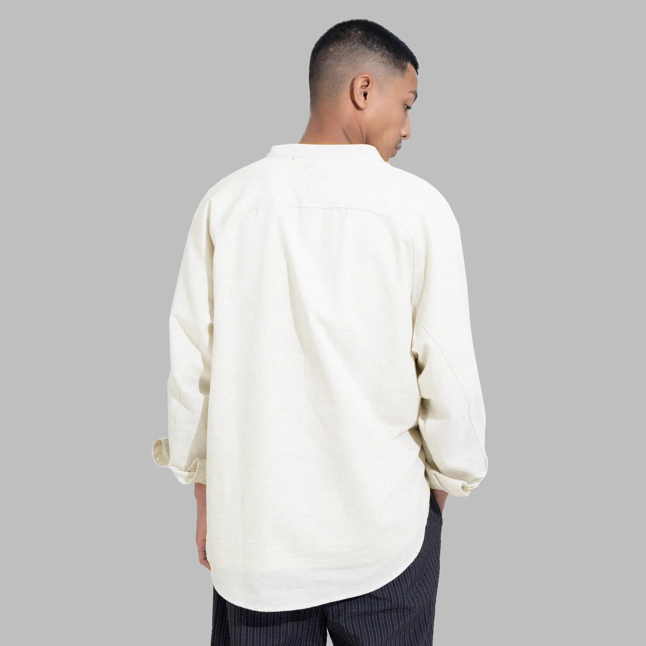 Popover Shirt / Cotton Linen - Beige - BEV C multi label store