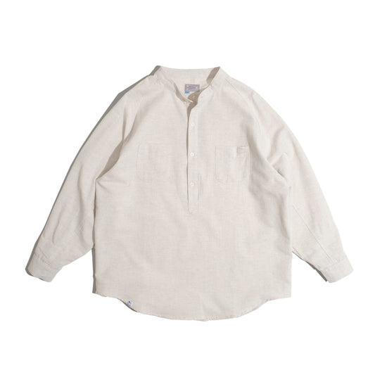 Popover Shirt / Cotton Linen - Beige - BEV C multi label store