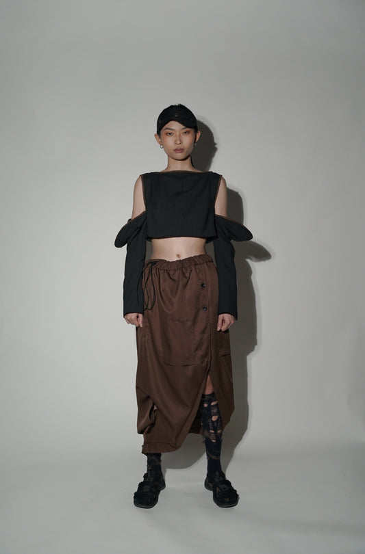 Open Up Sleeves Cropped Top [ Sustainable Line ] - BEV C multi label store