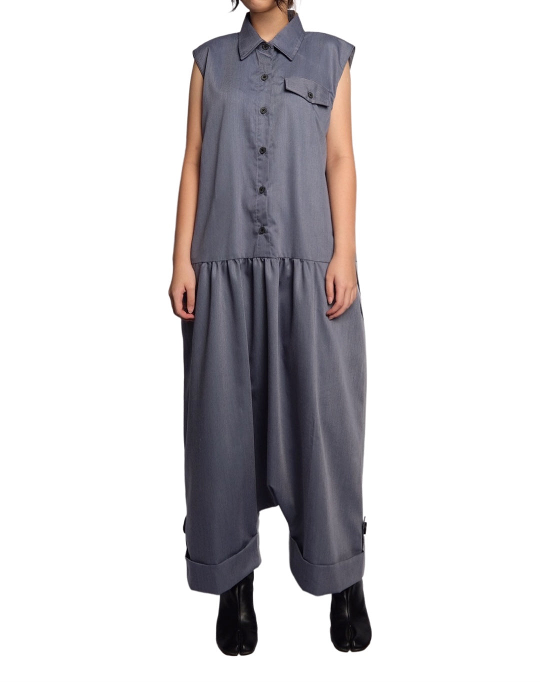 Oversized Overall Jumpsuit ( Ash Blue ) - BEV C multi label store