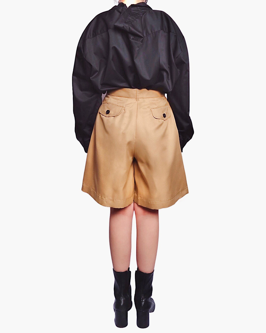 Highwaist Shorts with Ring - Khaki - BEV C multi label store