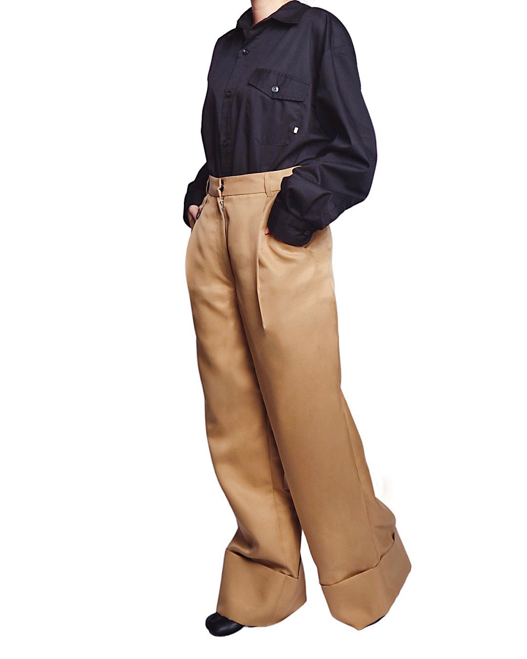 Highwaist Long Pants with Ring (Khaki) - BEV C multi label store