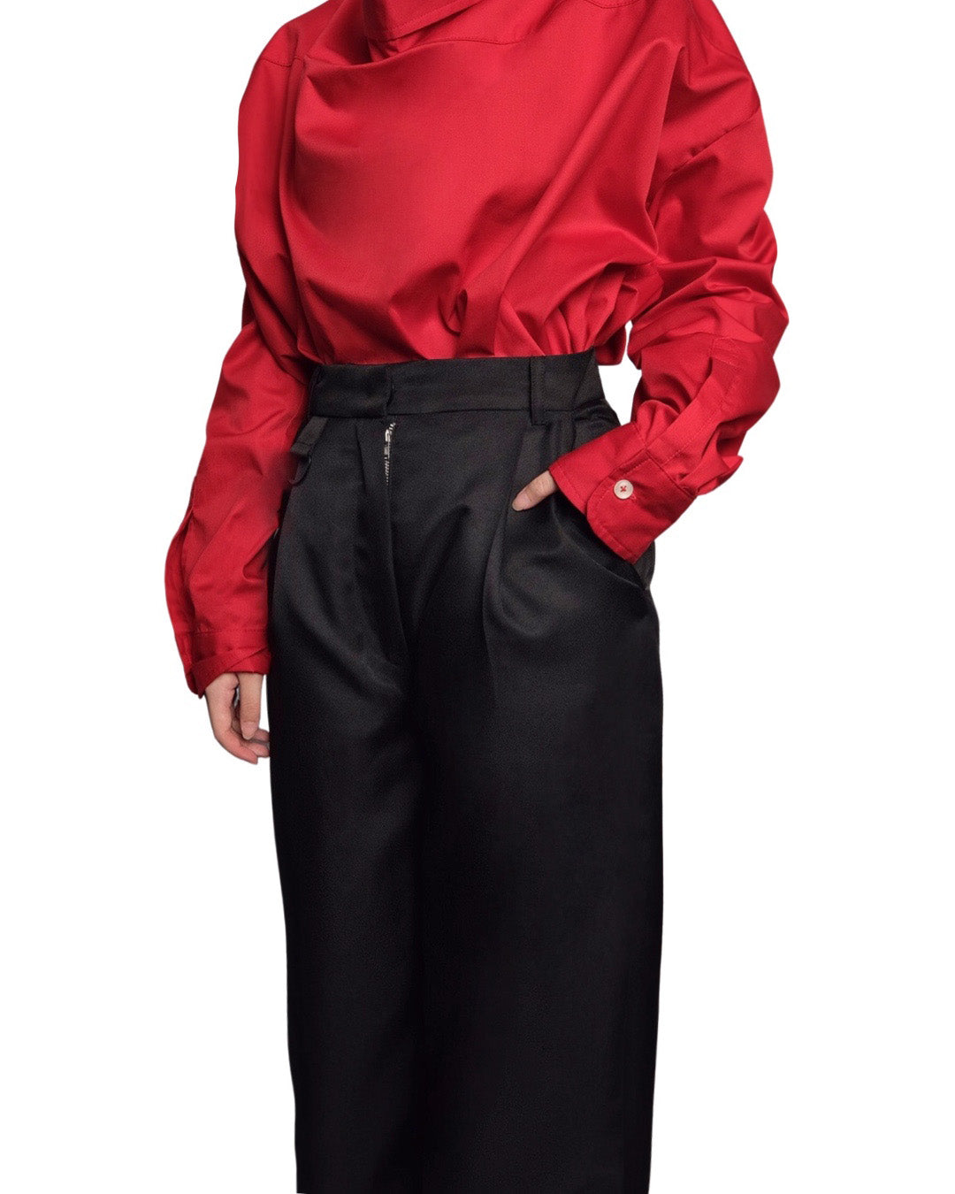 Highwaist Long Pants with Ring (Black) - BEV C multi label store