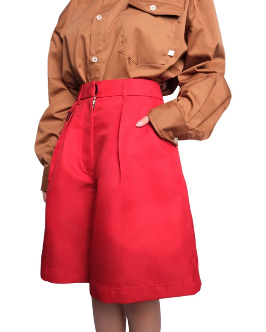 Highwaist Shorts with Ring - Red - BEV C multi label store