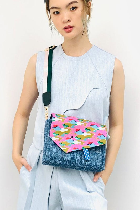 S17 BG03 || PINK SHRUB COTTON-LINEN SLING - BEV C multi label store