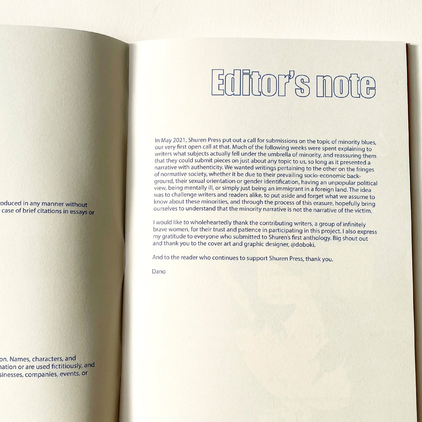 Minority Blues (short stories and poems) - BEV C multi label store